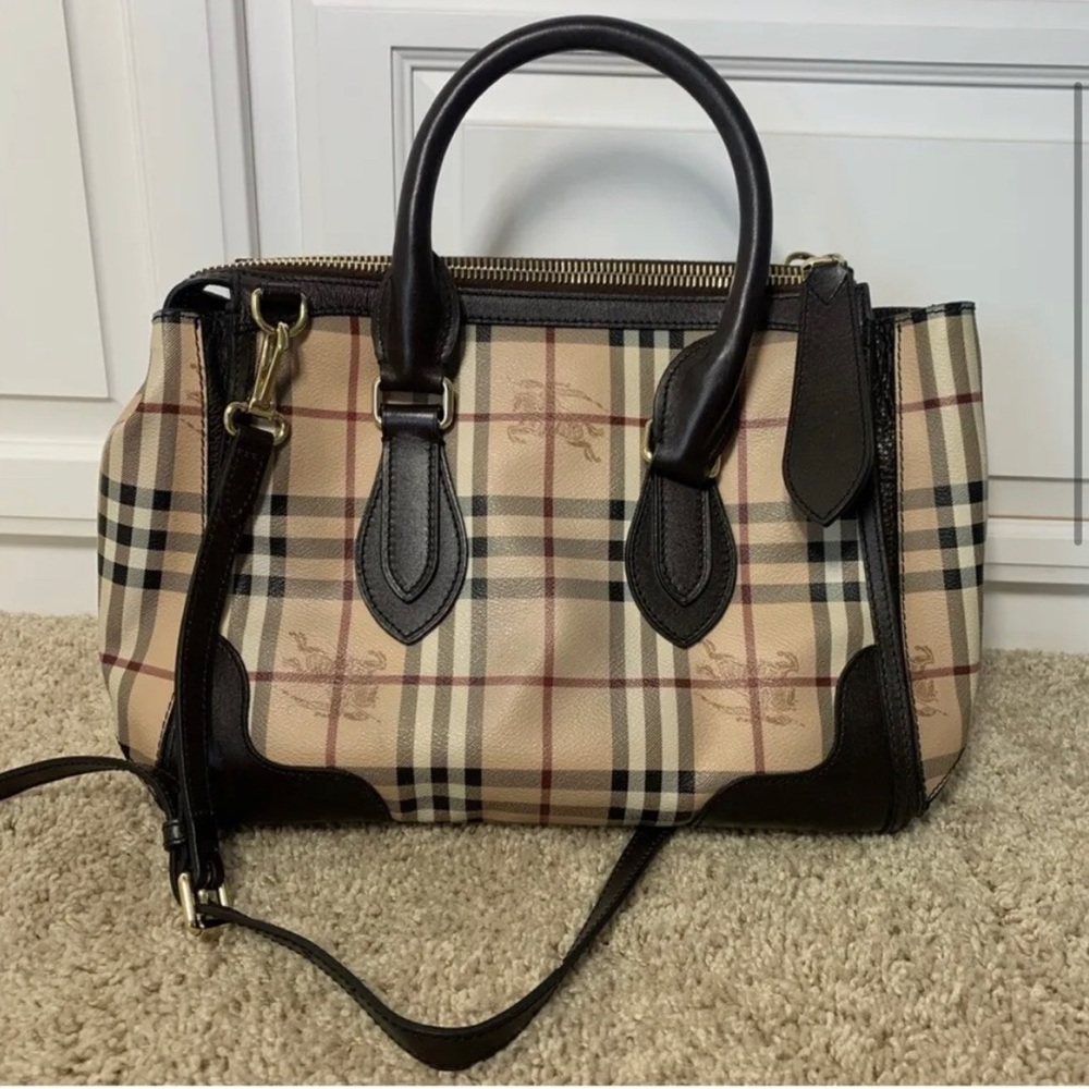 Burberry Haymarket Gladstone tote shoulder bag - Picture 2 of 7